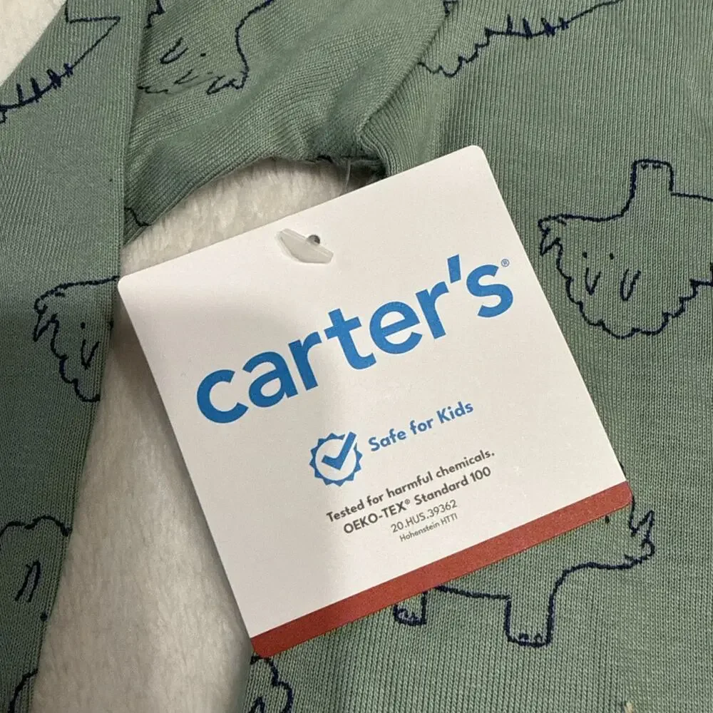 Carters Baby Boy 3 Pc Set 2 Long Sleeve One Piece 1 Pants Blue/ Green Size 18 M
